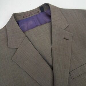 Jack Victor JV Reflex Stretch Men's 48L Brown Wool Blend 2 Piece Suit 42x33